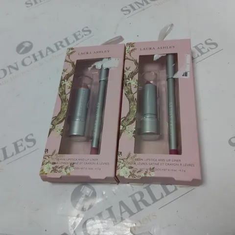 LAURA ASHLEY SATIN LIPSTICK AND LIP LINERS