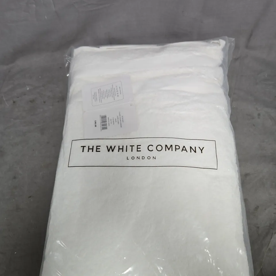 THE WHITE COMPANY CLASSIC DOUBLE BORDER SUPER JUMBO BATH TOWEL WHITE 115 X 180CM