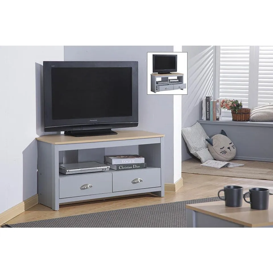 BOXED BURGHFIELD CORNER TV STAND (1 BOX)