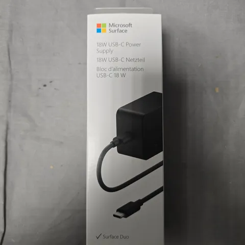 SEALED MICROSOFT SURFACE 18W USB-C POWER SUPPLY FOR SURFACE DUO