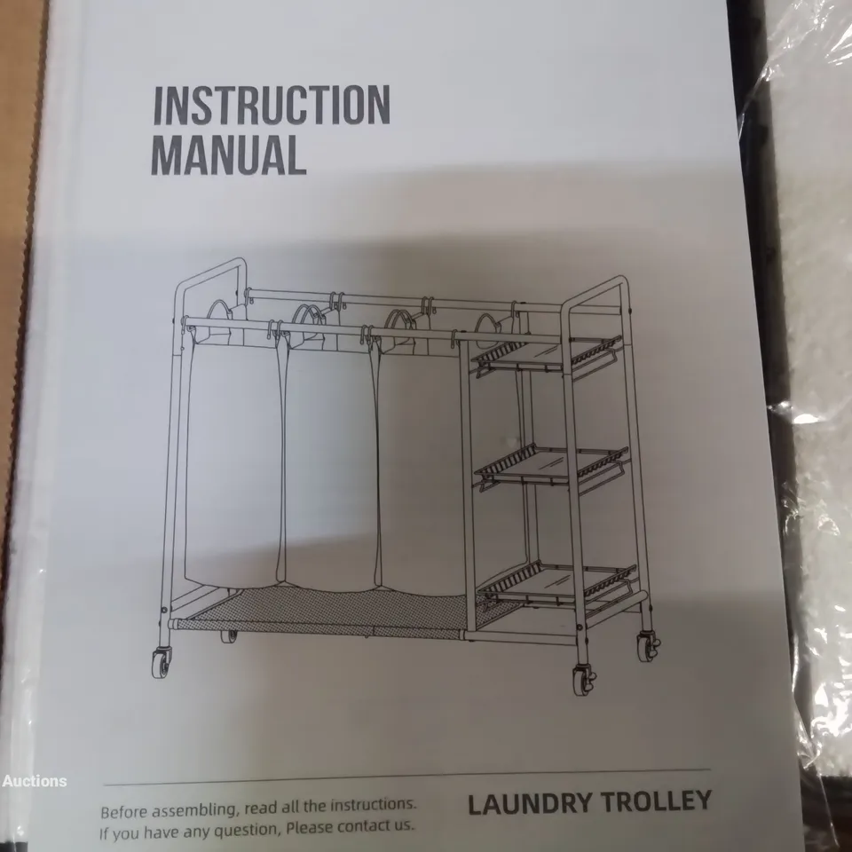 BOXED PORTABLE LAUNDRY TROLLY AND STORAGE UNIT