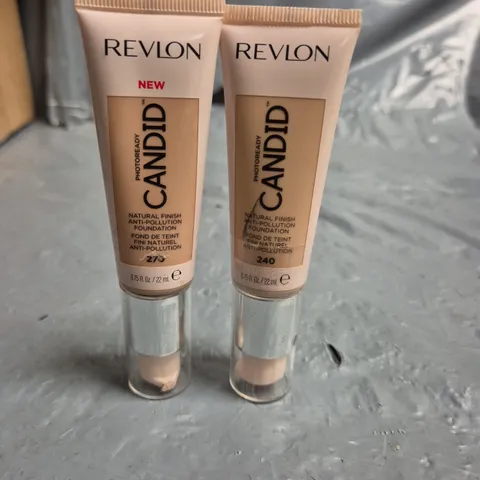 APPROXIMATELY 60 REVLON CANDID NATURAL FINISH ANTI-POLLUTION FOUNDATION - ASSORTED SHADES - 22ML