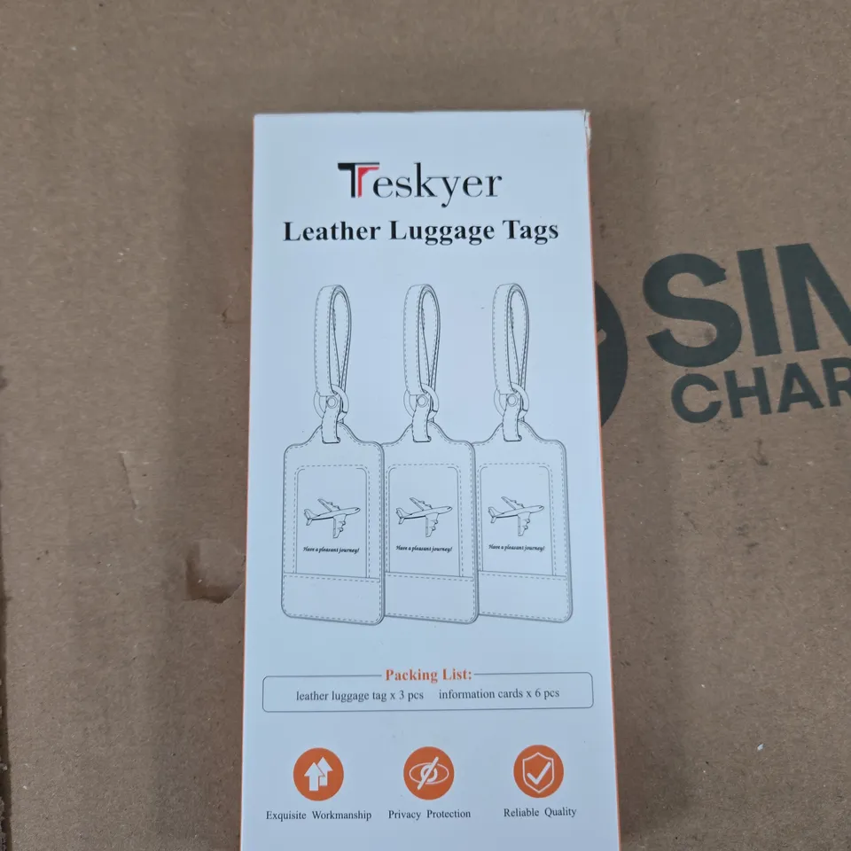 TESKYER LEATHER LUGGAGE TAGS – PACK OF 3