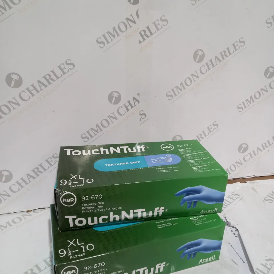 2 X BOXED TOUCHNTUFF TEXTURED GRIP XL PROTECTIOB GLOVES 