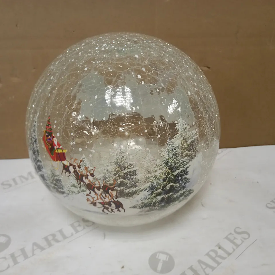OUTLET FESTIVE PRE-LIT SCENIC CRACKLE GLASS SPHERE