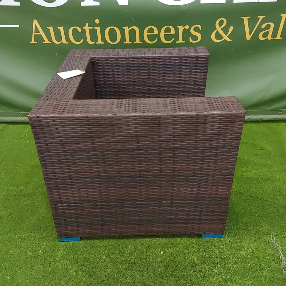 DESIGNER CHOCOLATE MIX RATTAN ARMCHAIR 