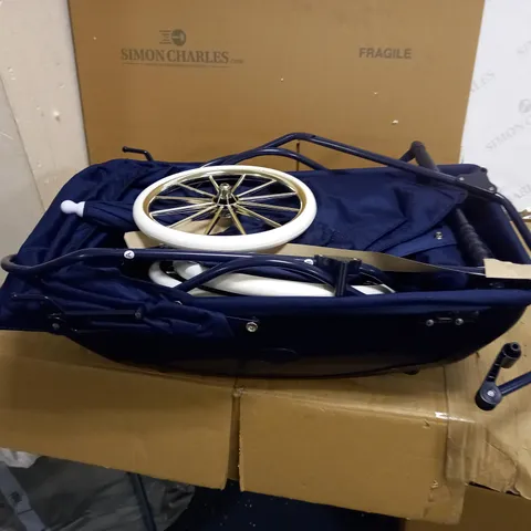 BELLA ROSA PREMIUM NAVY CARRIAGE DOLL PRAM