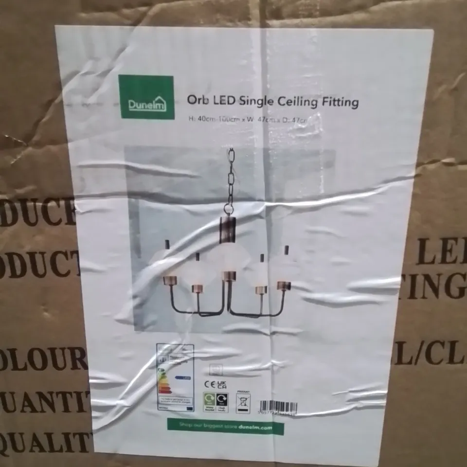 BOXED ORB LED SINGLE CEILING FITTING
