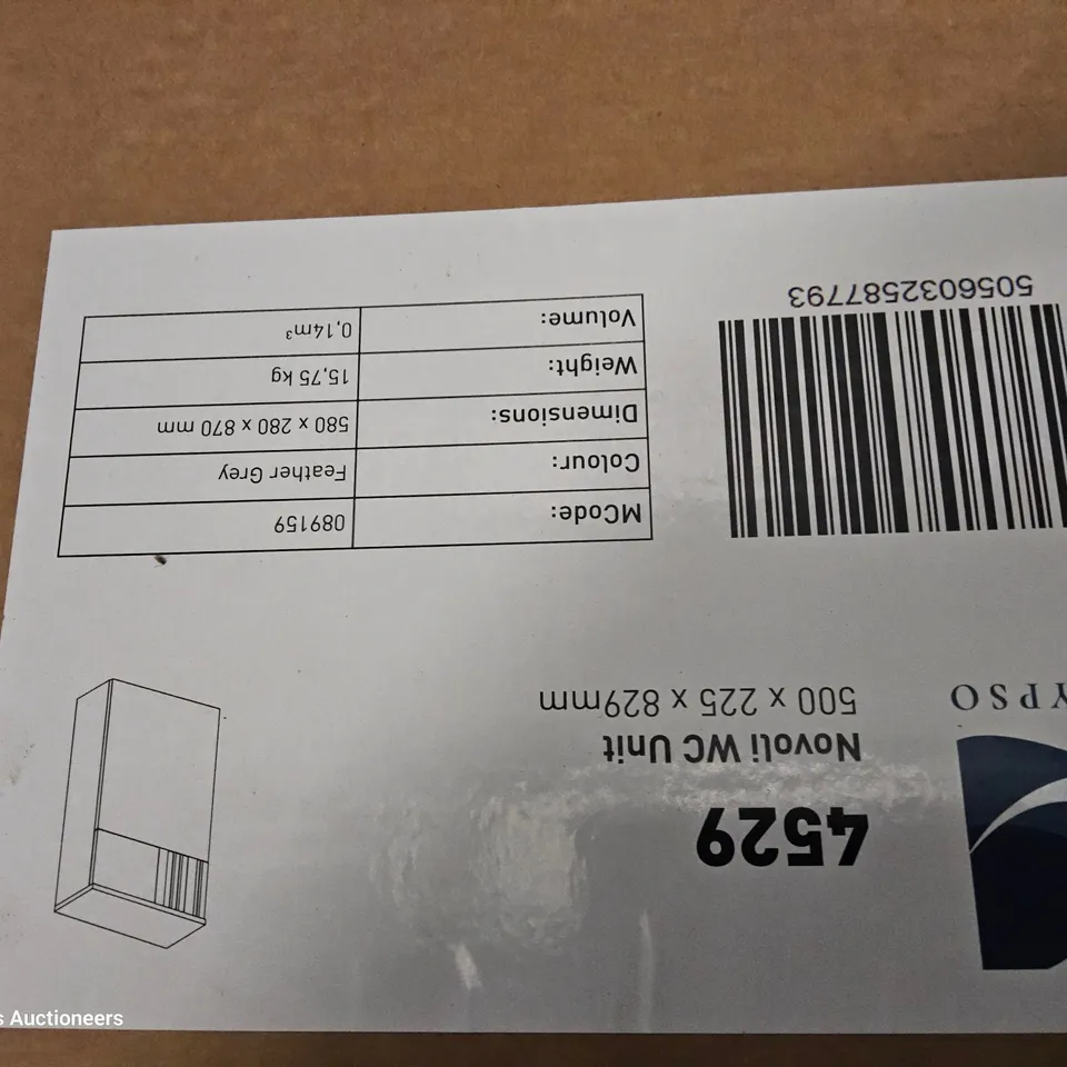 PALLET TO CONTAIN 2 BOXED NOVELI 2 DRAWER VANITY UNITS FEATHER GREY & BOXED NOVELI WC UNIT FEATHER GREY