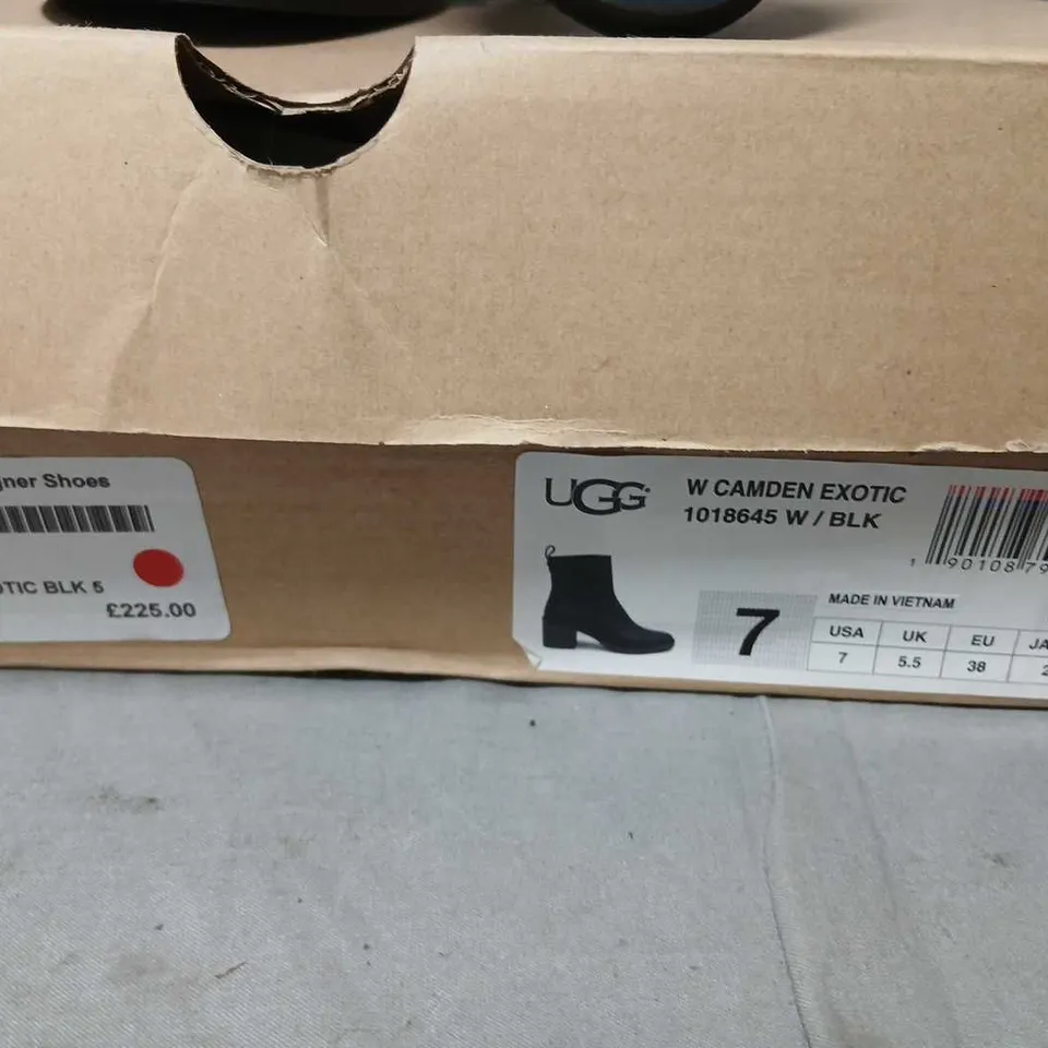 UGG CAMDEN EXOTIC BOOTS – BLACK, WOMEN'S UK 5.5 (US 7) – BOXED