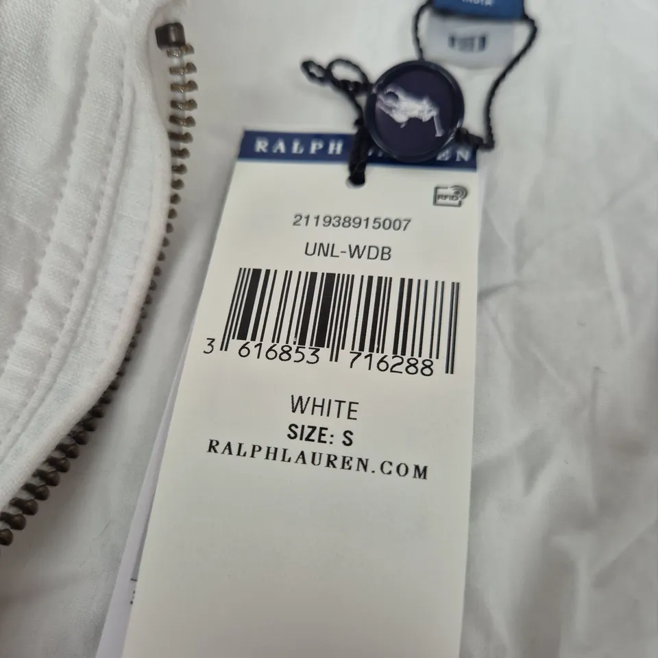 POLO RALPH LAUREN WHITE ZIP JACKET – SIZE S
