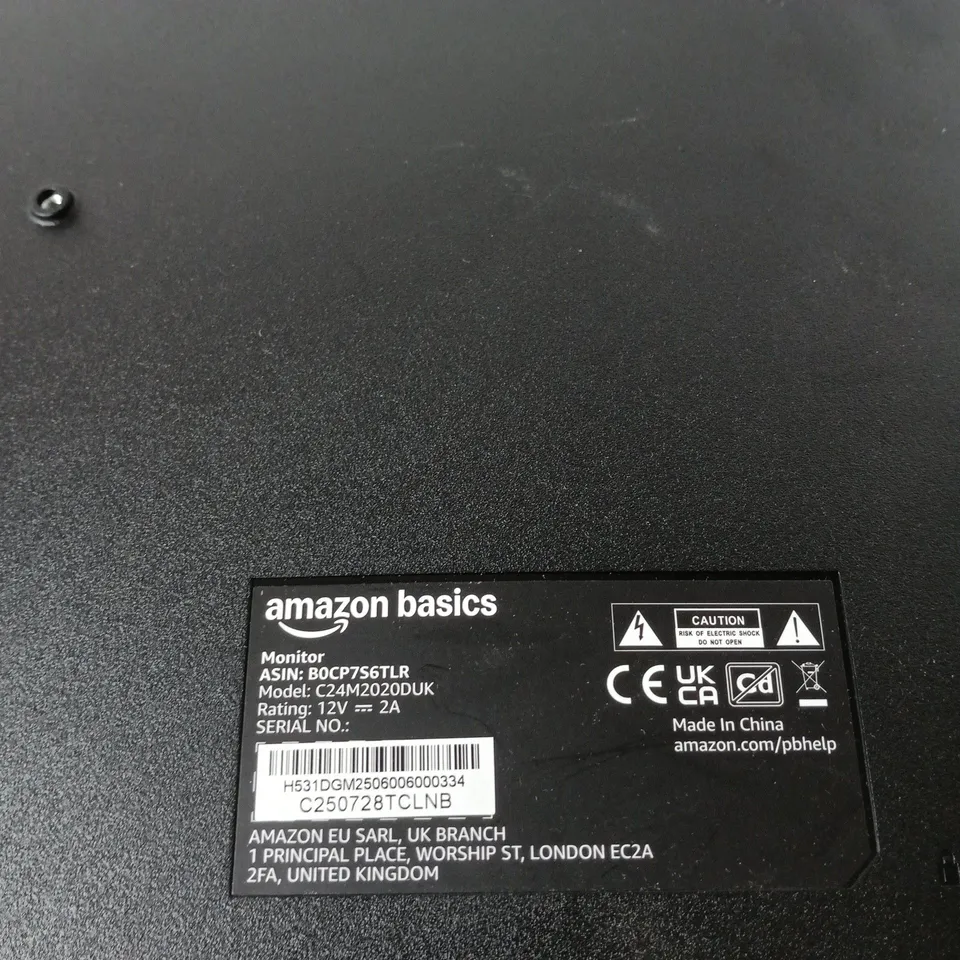 AMAZON BASICS 24-INCH MONITOR – MODEL C24M2020DUK - SCRATCHES TO SCREEN 