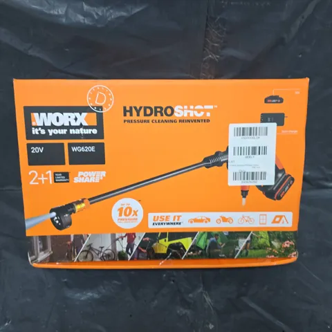 BOXED WORX CORDLESS HYDROSHOT PRESSURE CLEANER WG62