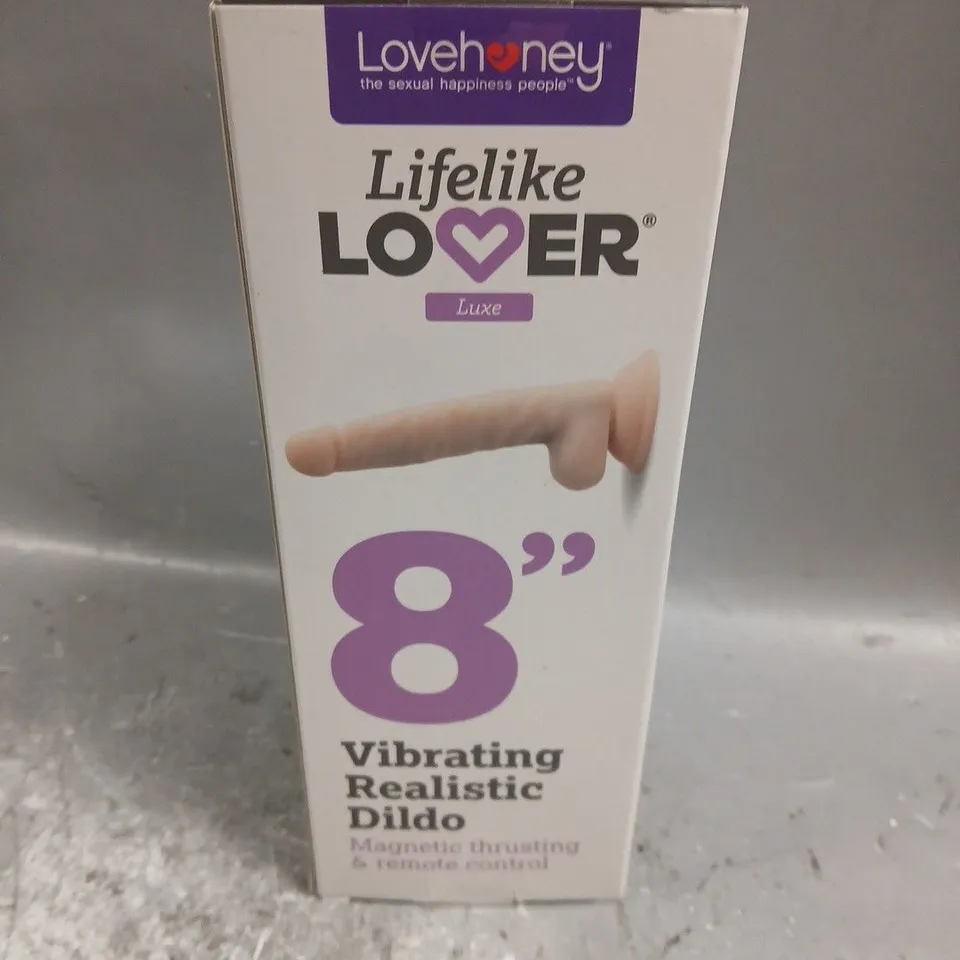 BOXED LOVE HONEY LIFELIKE LOVER LUXE 8" VIBRATING REALISTIC DILDO MAGNETIC THRUSTING AND REMOTE CONTROL