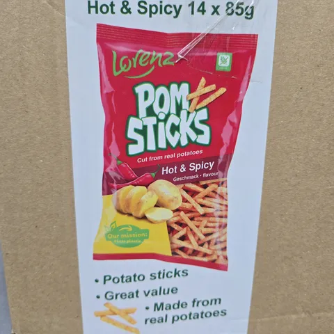 LORENZ POM STICK MULTIPACK IN HOT N SPICY - 14 X 85G