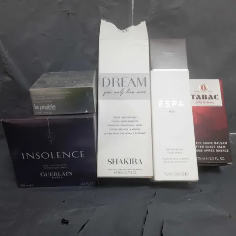 BOX OF APPROXIMATELY 12 ASSORTED HEALTH & BEAUTY ITEMS TO INCLUDE - TABAC AFTER SHAVE BALM , ESOA FACE WASH , DREAM TESTER YOU ONLY LIVE ONCE ETC