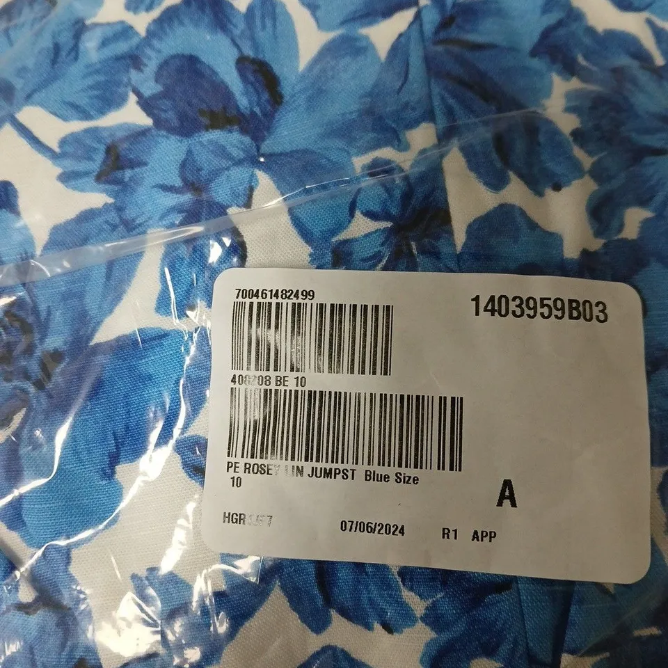 PHASE EIGHT ROSEY FLORAL LINEN JUMPSUIT SIZE 10. BAGGED