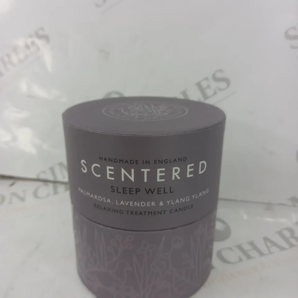 SCENTERED SLEEP WELL PALMAROSA , LAVENDER & YLANG YLANG CANDLE 