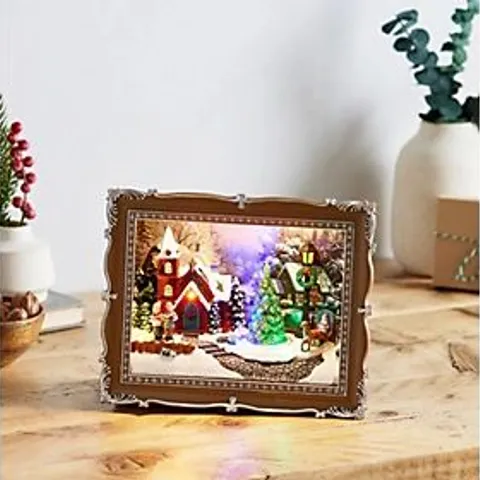 SANTA EXPRESS MOVING CHRISTMAS SCENE IN PHOTO FRAME