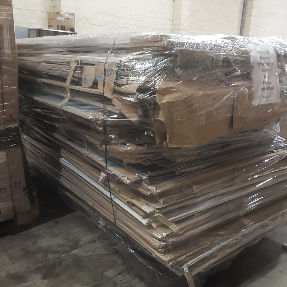 PALLET CONTAINING APPROXIMATELY 70x WETROOM 2400 X 1200MM SHOWER WALL PANELS