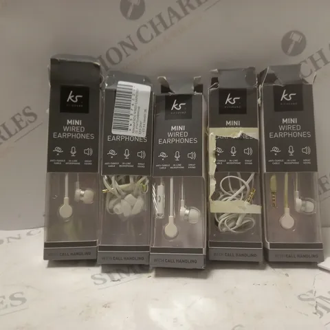 BOX OF APPROX 5 KITSOUND MINI WIRED EARPHONES