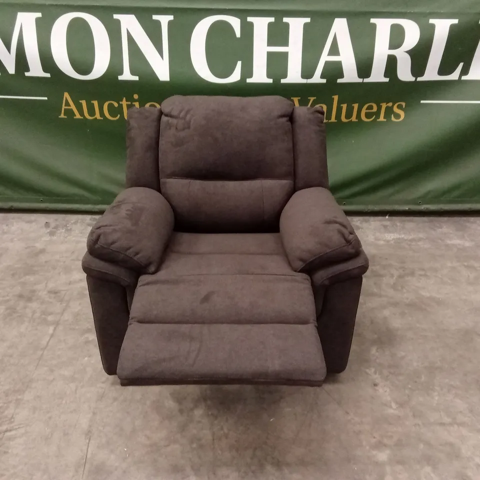 ALBION FABRIC HIGH BACK MANUAL RECLINER ARMCHAIR - CHARCOAL RRP £479