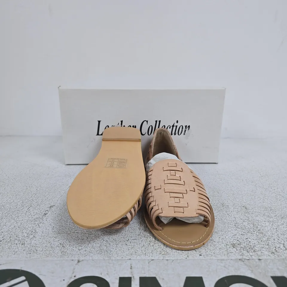 LEATHER COLLECTION LADIES SANDAL – NUDE LEATHER, UK 4 (EU 37, US 6)