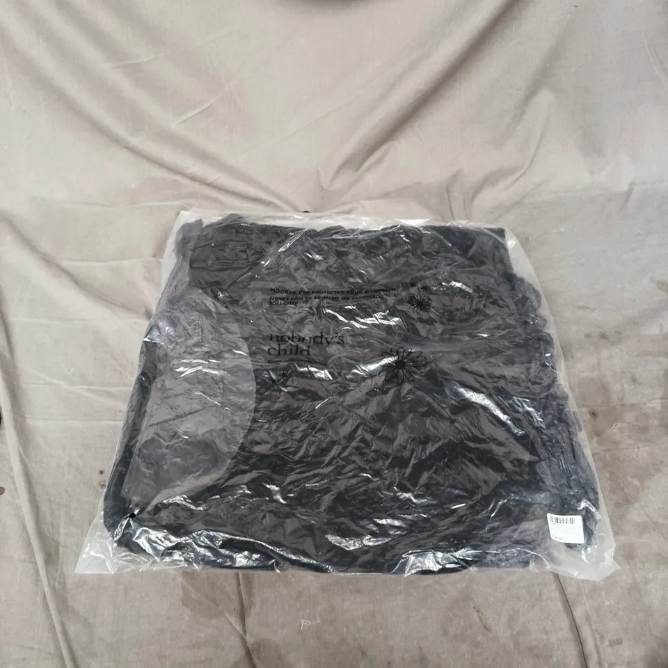 NOBODY'S CHILD - ALEXANDRA EMBROIDERED HALTER MIDI DRESS – BLACK, UK 14