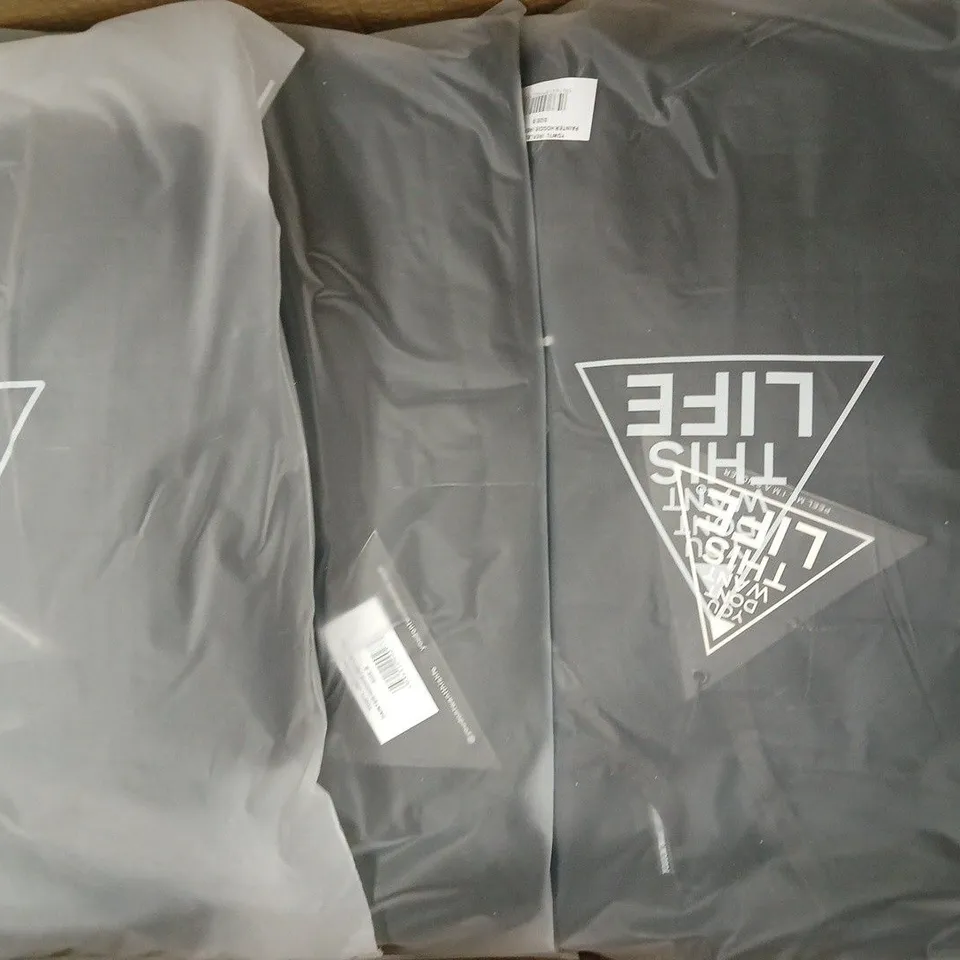BOX OF APPROXIMATELY 10 YOU DON'T WANT THIS LIFE REFLECTIVE PAINTER HOODIES IN BLACK - SIZE SMALL