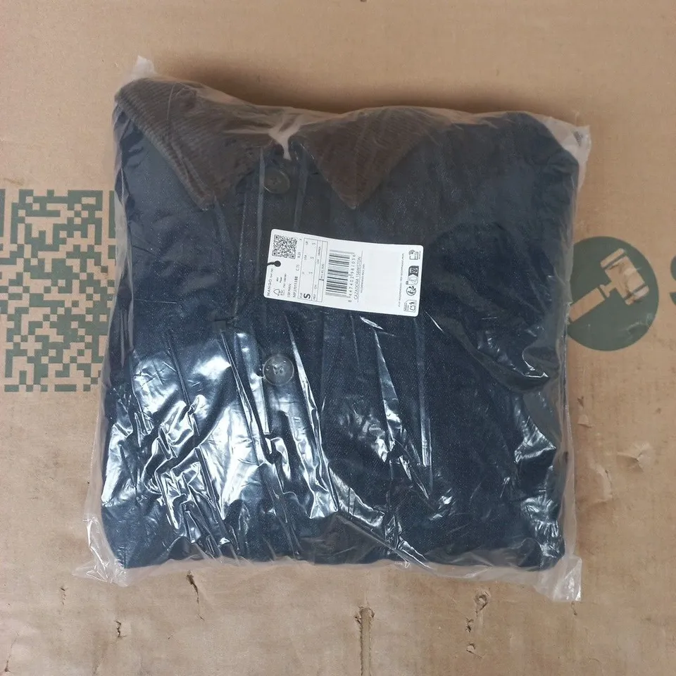 BAGGED MANGO MEN'S COAT IN DENIM BLUE SIZE SMALL