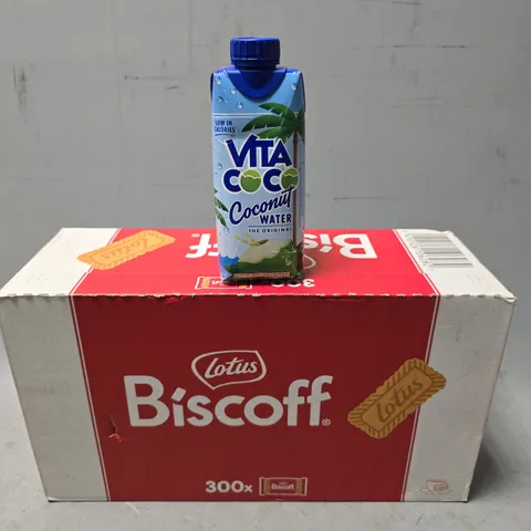 APPROXIMATELY 2 ASSORTED FOOD & DRINK ITEMS TO INCLUDE - LOTUS BISCOFF BUSCUITS & VITA COCONUT WATER