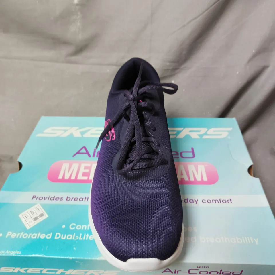 SKECHERS AIR-COOLED MEMORY FOAM TRAINERS – PURPLE GRADIENT MESH - SIZE 7