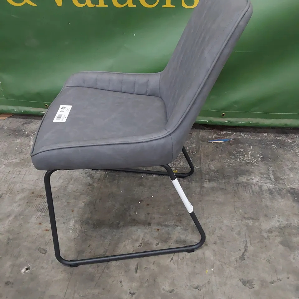 DESIGNER UPHOLSTERED DINING CHAIR GREY PU