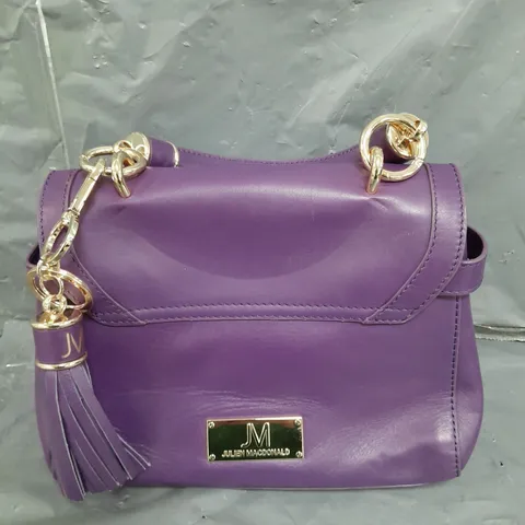 OUTLET JULIEN MACDONALD MEDIUM TOP HANDLE LEATHER GRAB BAG IN PURPLE