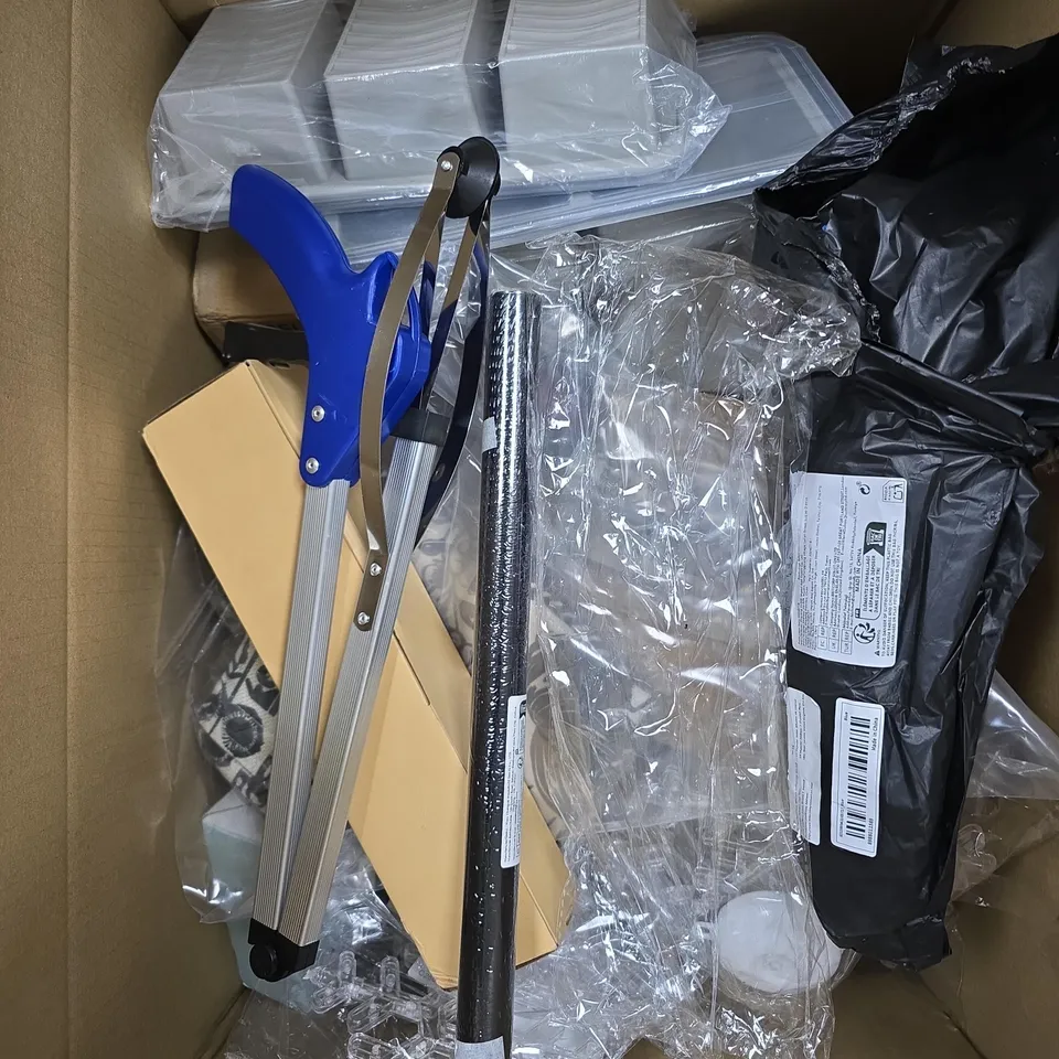 APPROXIMATELY 20 ASSORTED HOUSEHOLD PRODUCTS TO INCLUDE HANDHELD GRABBER, STORAGE BOX, HOME DECOR ETC 