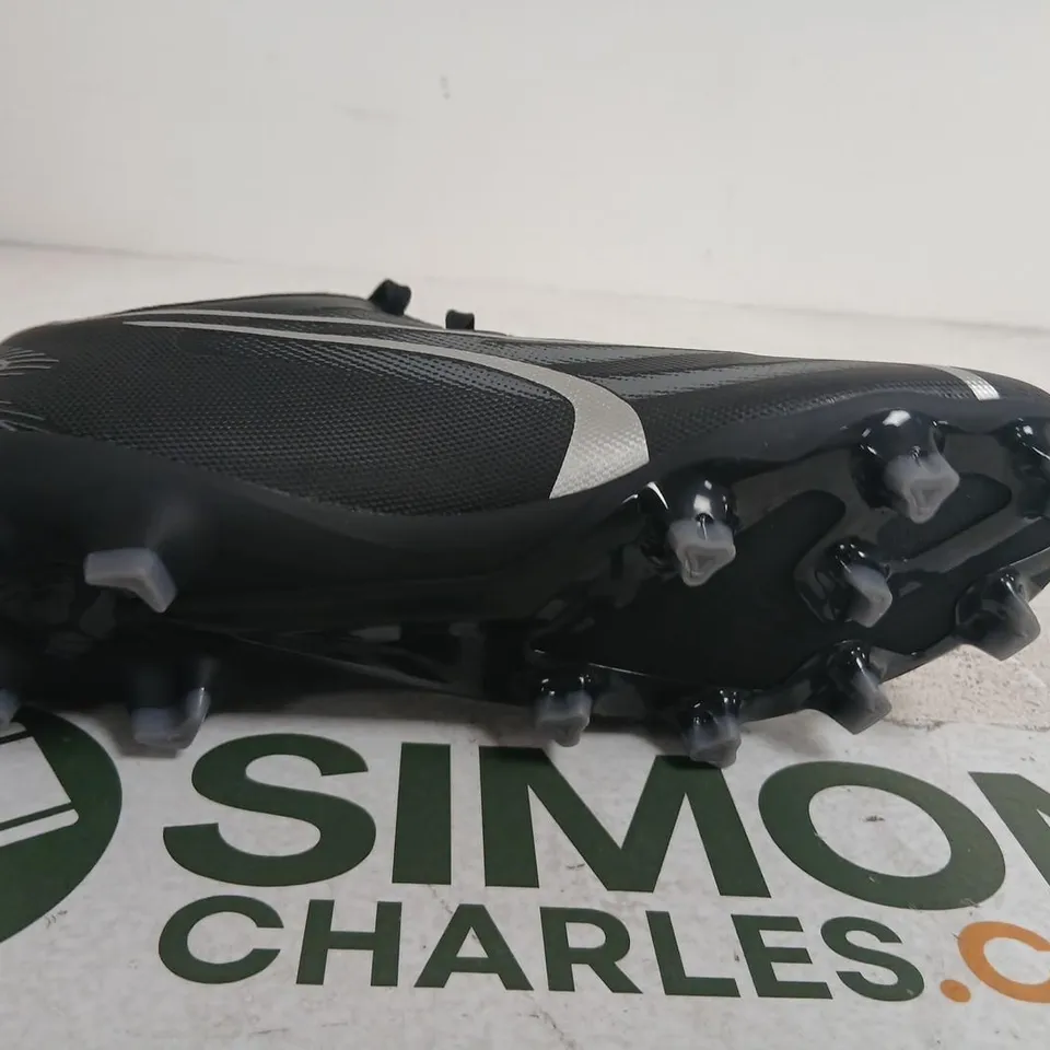 BLACK FOOTBALL BOOT WITH SILVER STRIPE AND AUTOGRAPH
