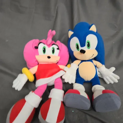 AMY ROSE AND SONIC PLUSH TEDDYS