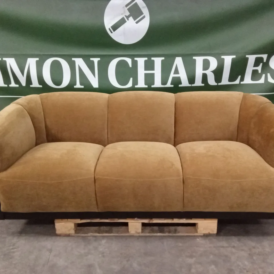 DANETTI TEAGAN OCHRE FABRIC 3 SEATER SOFA RRP £1799