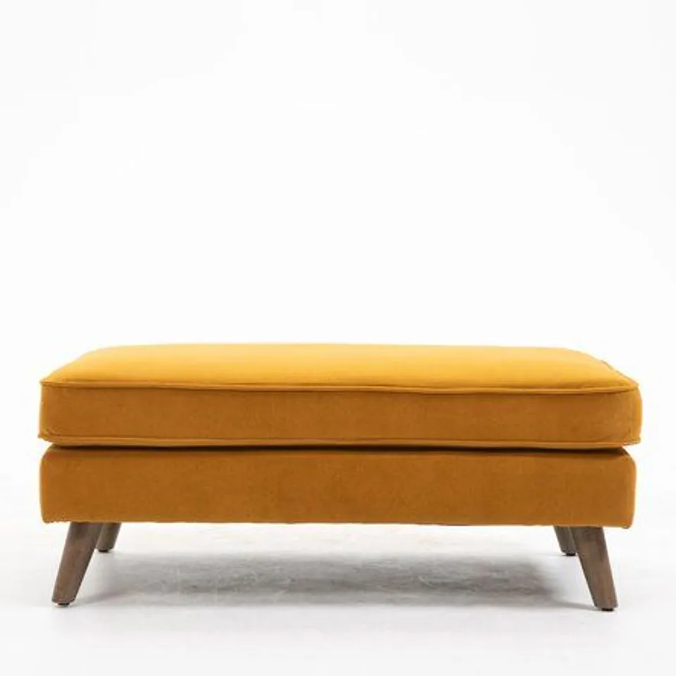 BOXED CARNBROOK OCHRE FABRIC FOOTSTOOL 