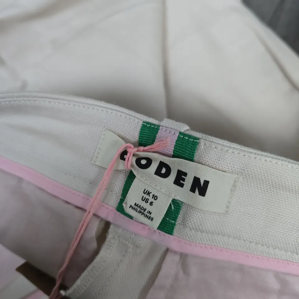 BODEN WIDE FLARE TROUSERS – UK 10 (US 6) – CREAM