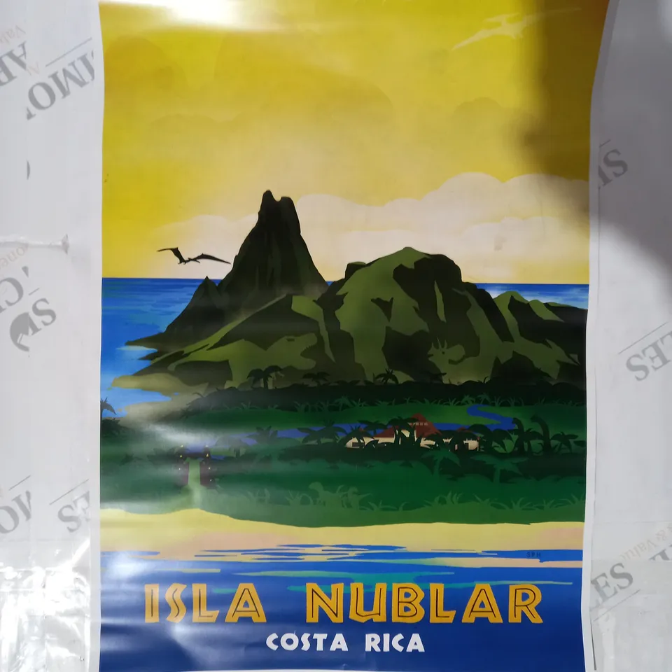 COLLECTION OF 3 ART PRINTS TO INCLUDE ISLA NUBLAR COSTA RICA, VISIT ISLA NUBLAR, AND SIGNED FOX IN THE WILD