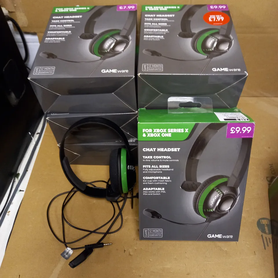 LOT OF 7 X BOXED GAMEWARE CHAT HEADSETS FOR XBOX SERIES X & XBOX ONE