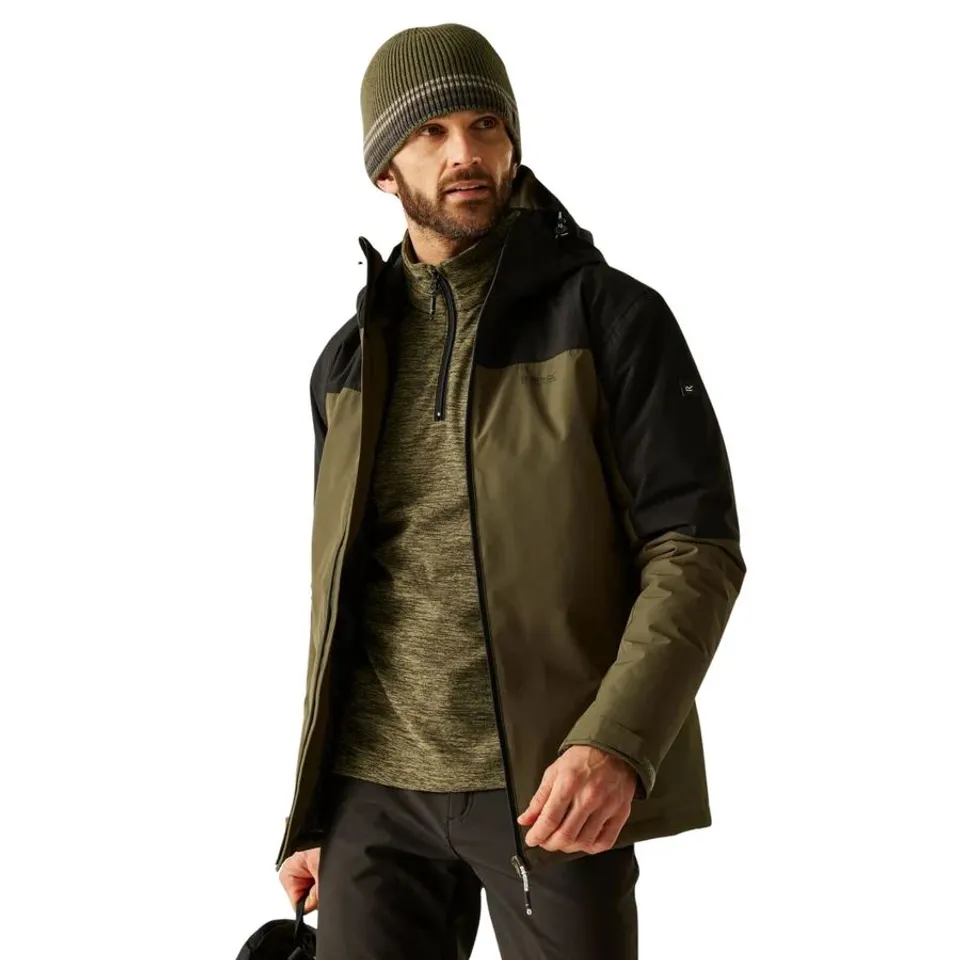 BRAND NEW REGATTA MENS THORNRIDGE WATERPROOF PADDED JACKET OLIVE NIGHT BLACK UK SMALL