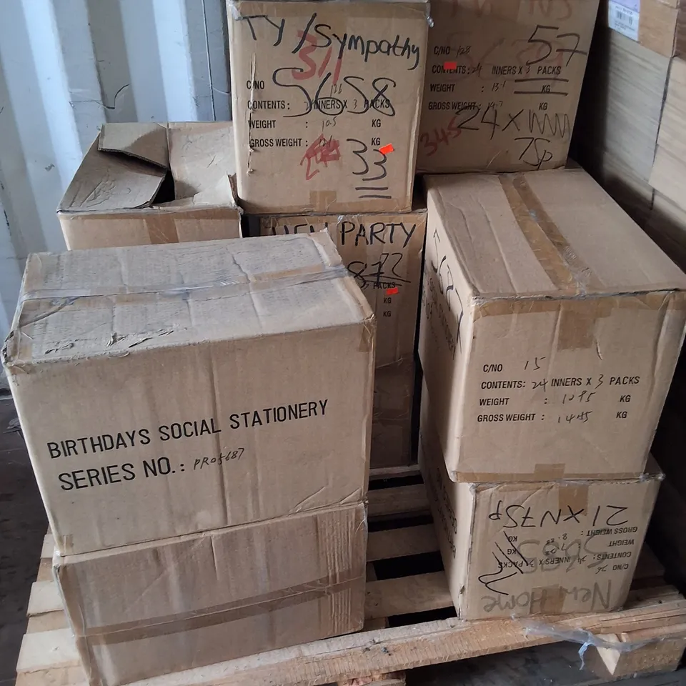 PALLET CONTAINING 12 MULTI-PACK BOXES OF ASSORTED EVENT STATIONARY SETS
