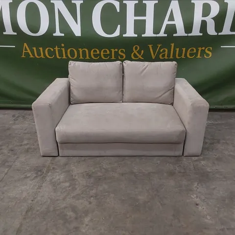 QUALITY DESIGNER 2 SEATER VELVET UPHOLSTERED SOFA