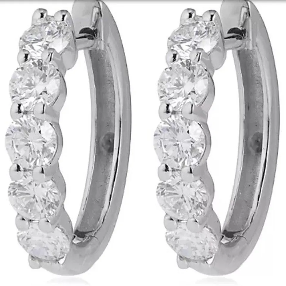 FIRE LIGHT 1.25CT LAB GROWN DIAMOND HUGGIE EARRINGS 9CT WHITE GOLD