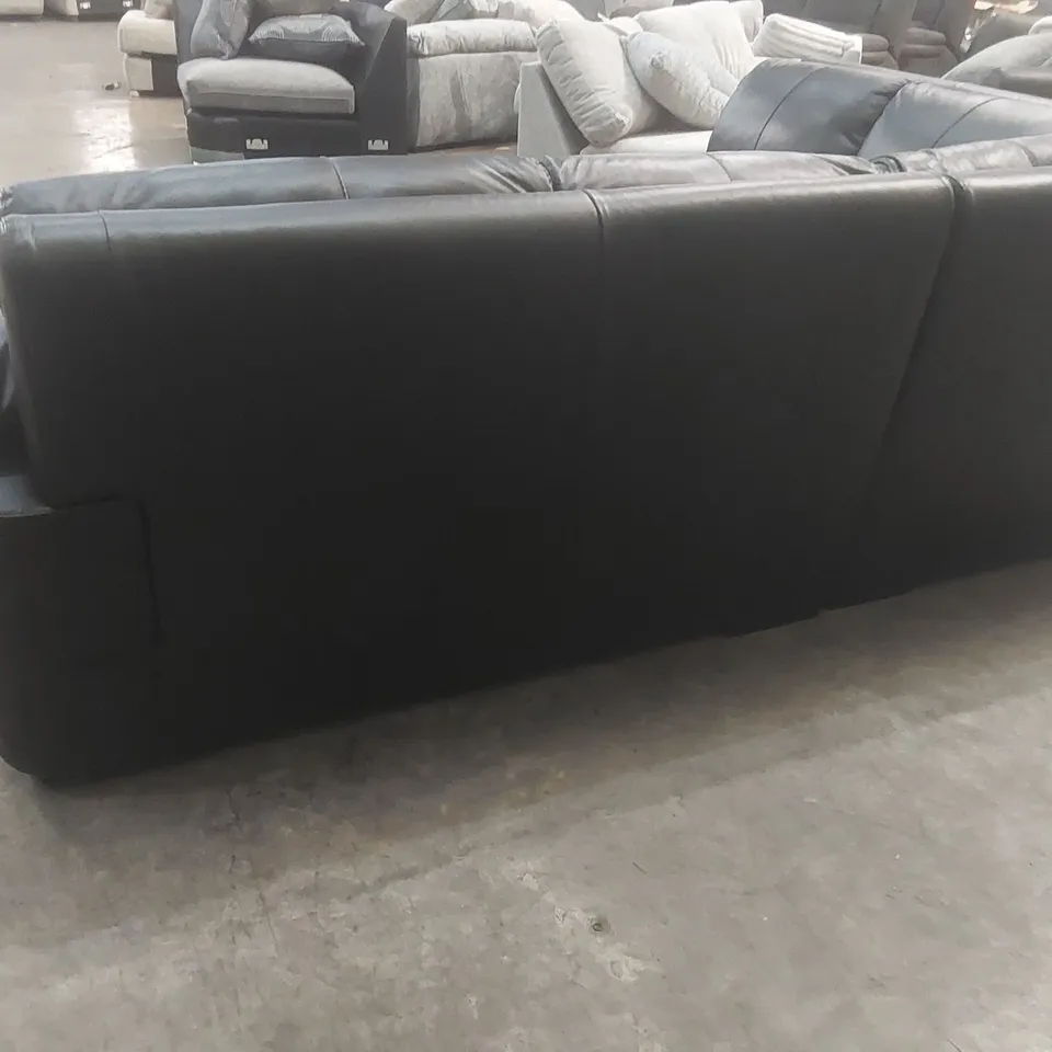 QUALITY DESIGNER MARLOW ITALIAN LEATHER LEFT HAND CORNER CHAISE