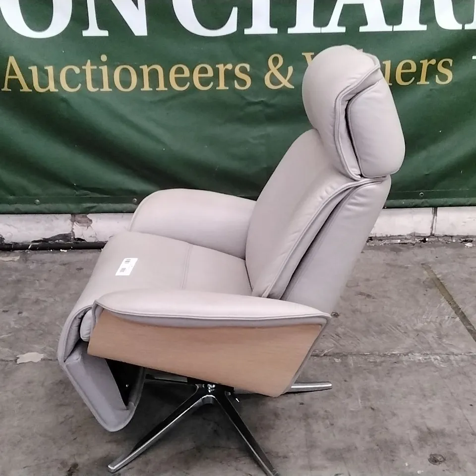 QUALITY BRITISH DESIGNER G PLAN MANUFACTURED OSLO ELECTRIC RECLINER CHAIR - CAMBRIDGE CLOUD LEATHER 