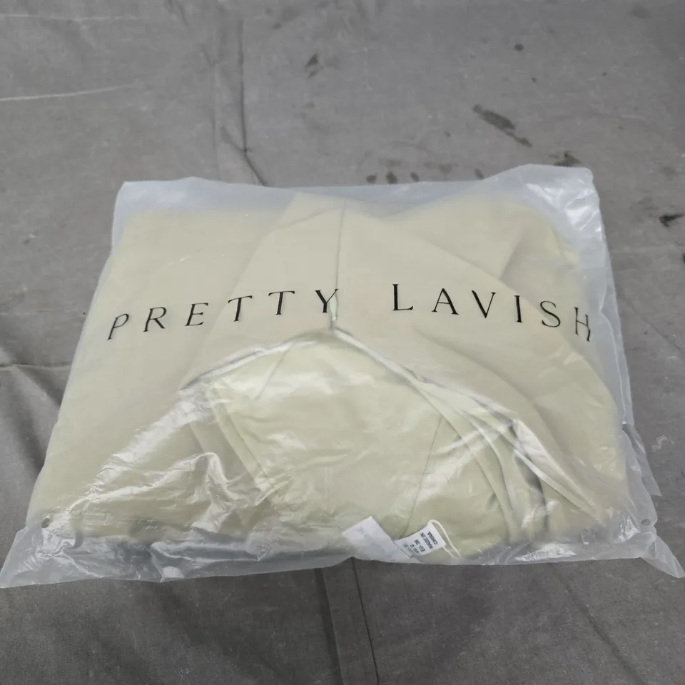 PRETTY LAVISH OLIVE GREEN ONE-SHOULDER CREPE MAXI BRIDESMAID DRESS – UK 10