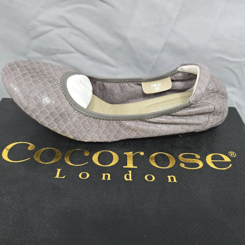 COCOROSE LONDON PIMLICO MAUVE BALLET FLATS, UK 4 (EU 37) – BOXED